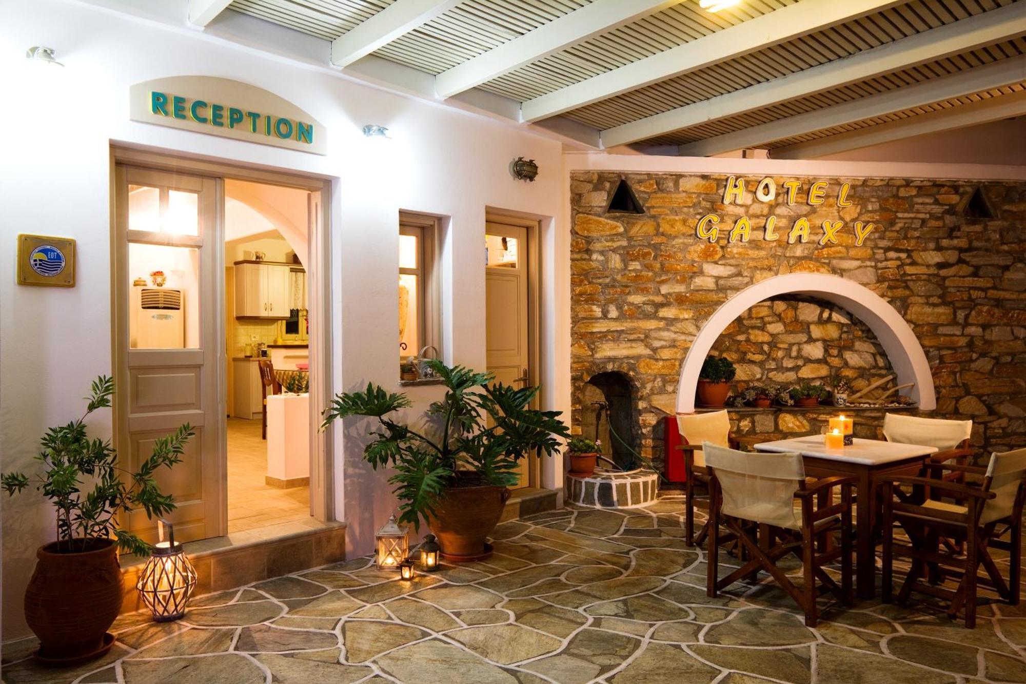 Galaxy Hotel Mylopotas Bagian luar foto